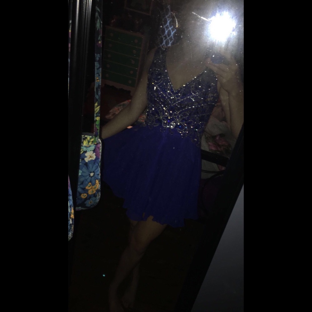 Blue and Silver Homecoming Dress
